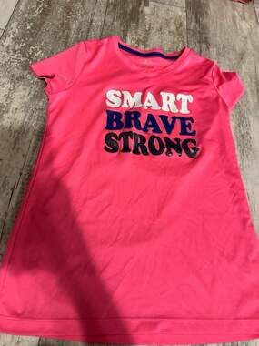 Girls BCG Smart Brave Strong Graphic Tee Size L (12-14) Pink